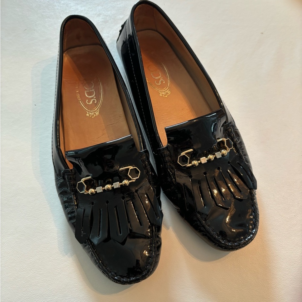 Tod’s heaven frangia spilla patent